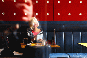 iPad Break - to get depth in this "Through window" shot, I let the ghostly image of me appear