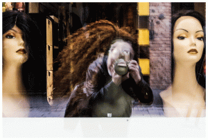 Street photography, self portrait, mannequins