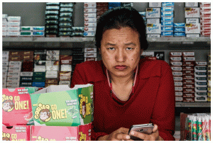 Cigarette stand, street photography